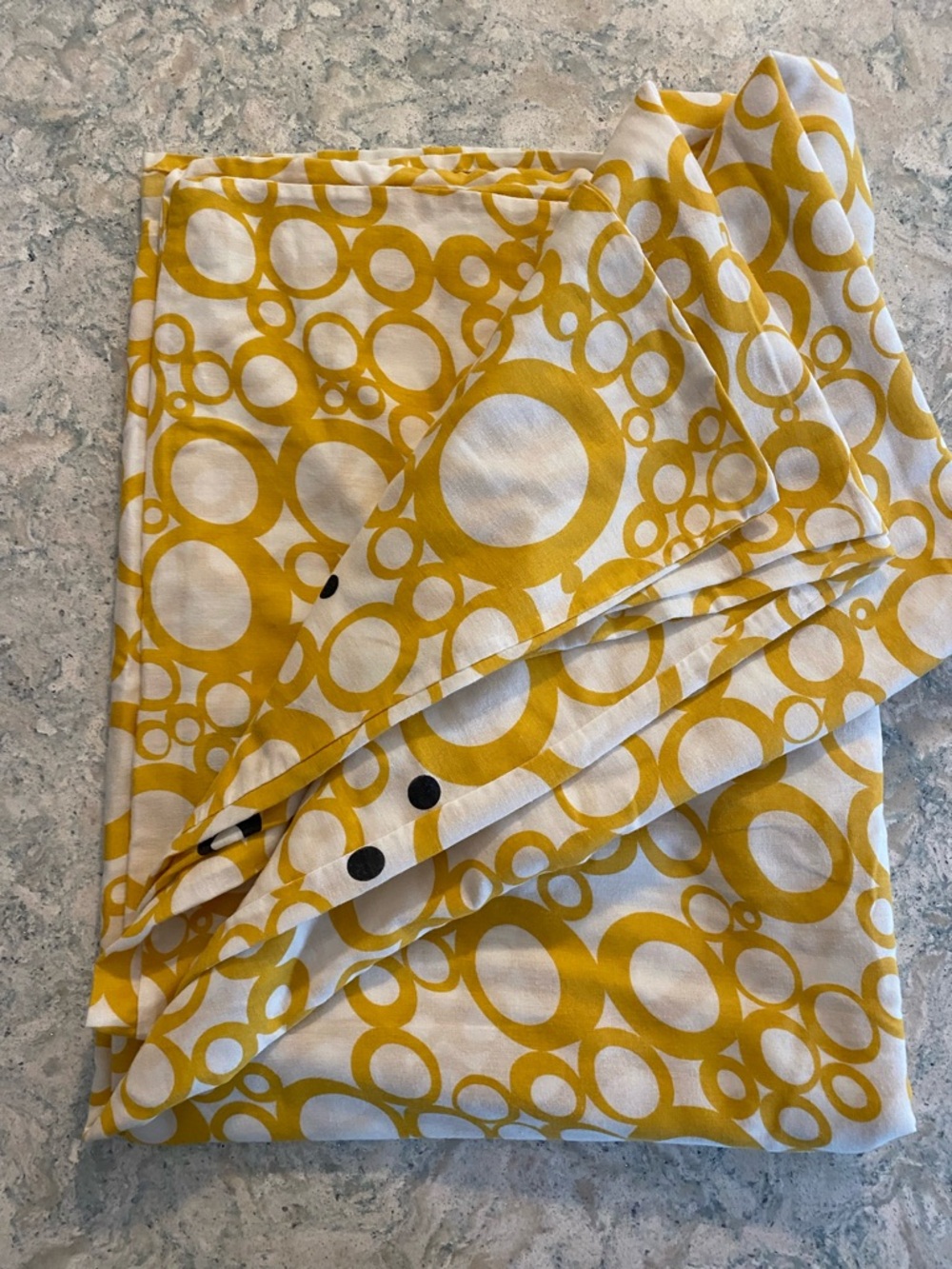IKEA Yellow and White Circle Print Bed Duvet Cover